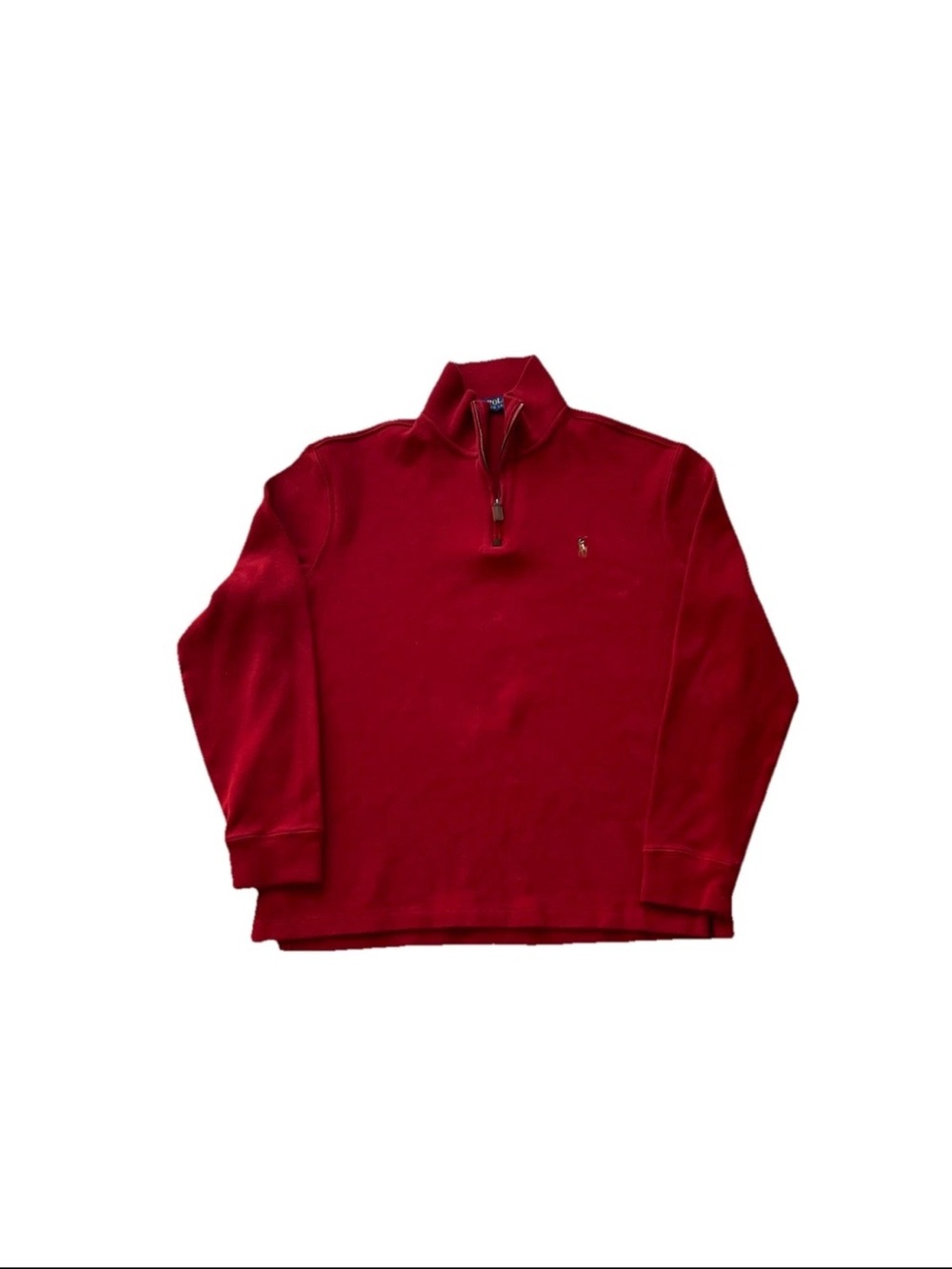 Polo Ralph Lauren 1/4 Zip Red Pullover Sweater Size Large